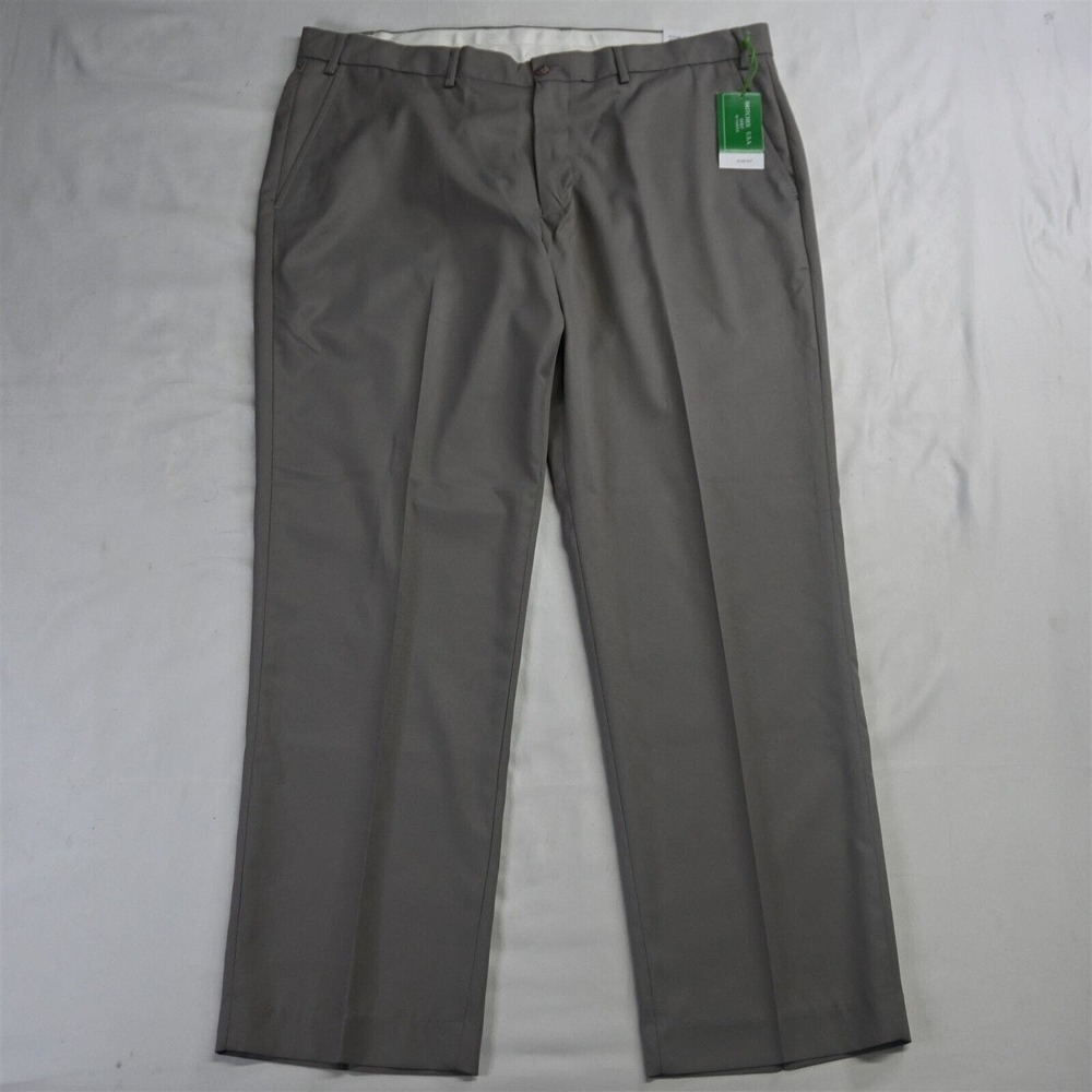 NEW Britches USA Samtex 40 x 30 Gray Flat Front Slim Tech Golf Mens Dress Pants‎